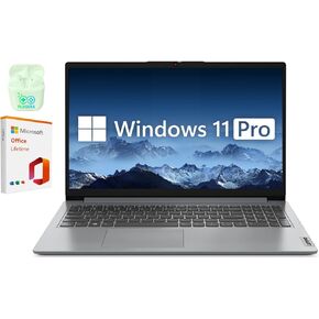 Lenovo 15.6" IdeaPad Essential Laptop Computer, Windows 11 Pro with Microsoft Office Lifetime Suite, Intel Dual Core Processor, PLUSERA Earphones (Intel Dual-Core, 20GB RAM | 1TB SSD + 128GB eMMC)