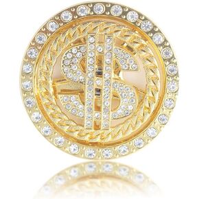 SONGCHANGJEWELRY Rotating Dollar Sign Phone Case Charms - Self-Adhesive Diamond Gold Dollar Spinner Phone Case DIY Decoration Accessories - Rich & Lucky Phone Case Jewelry Stickers