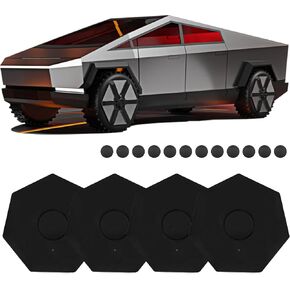 4 Pcs Full Coverage Wheel Center Caps for Tesla Cybertruck 8 PCS Lug Nut Covers 2024 Abs Center Hub Cover - Wheel Decoration Hubcaps Cybertruck Exterior Accessories Easy Installation Black