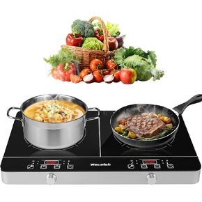 Portable 1200W Induction Cooktop 0.94 inch Ultra Thin Countertop Burner Only 4.3 Lb,Sensor Touch Child Safety Lock 3h Timer 11 Power Levels,Good For Outdoor Garden RV Kitchen Apartment