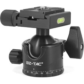Tactical Tripod Ball Head Mount for Rifle Tripod Gun Rest, Arca Swiss Plate with 1/4" Screw, 3/8" Thread Mount Low Gravity Metal 35mm Diameter Ball 360° Panorama Rotation Ball Head