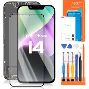Soft OLED for iPhone 14 Screen Replacement for iPhone 14 LCD Display A2882, A2649, A2881, A2884, A2883 LCD Digitizer Touch Screen Assembly Repair Part with Protective Film+Tools