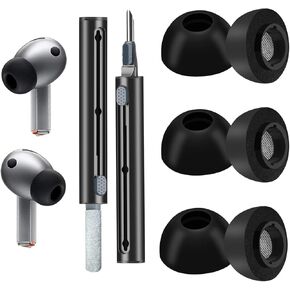 Foam Ear Tips for Samsung Galaxy Buds3 Pro - Ultimate Comfort and Unshakeable Fit with Memory Foam Earbud Tips, Earbud Replacement Tips with Cleaning Pen - M