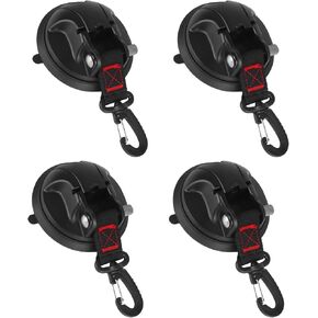 Suction Cup Hooks Heavy Duty Car Camping Essentials Upgraded Tie Down Suction Cup Camper Accessories with Securing Hook Strong Power for RV Boat Window Glass Camping Trap 4 Pack