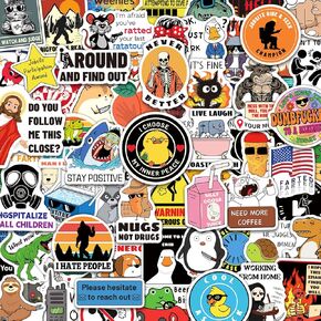 SigyoJeom 200PCS Funny Meme Stickers for Adults, Prank Hilarious Stickers for Laptop Hard Hat Helmet Bumper, Humor Rude Stickers for Teenager Boys Tool Box Skateboard