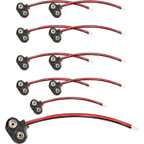 PNGKNYOCN 9V Battery Clip Connector 10 Pack T Type 9V Battery Snap On Hard-Shell Clip Connector with Black Red Wires Leads