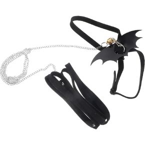 POPETPOP Adjustable Tortoise Harness Small Pet Turtle Leash and Harness, Small Pet Harness for Tortoise, Hamster, Bearded Dragon Supplies (Black Wing, S)