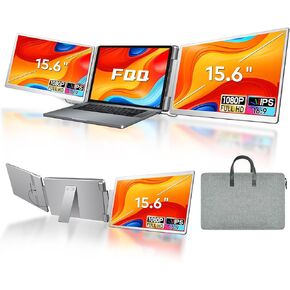 15.6" Laptop Screen Extenders for 12-18.5"Laptops, Triple Portable Desktop Monitors 1080P FHD IPS, Compatible with Windows,Surface,MacO (M1/M2/M3/M4 Pro & M1/M2/M3/M4 Max) Powered by USB-C & HDMI