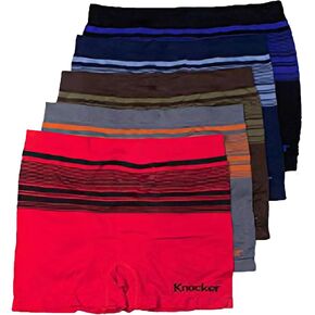 Knocker 6 pk Men's Seamless Athletic Compression Boxer Briefs Underwear One Size in Kuwait