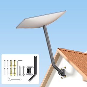 Starlink Gen 2 Mount,Adjustable Angle Starlink Wall Mountingt Kit for Starlink V2 Standard Actuated Dish,Starlink Roof Pole Bracket,Outdoor TV Antenna Mounting Kit, Grey