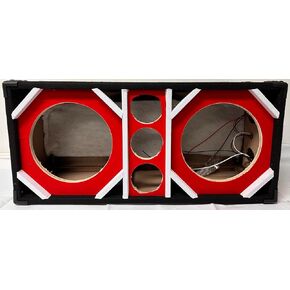 Bass Rockers 10" Brazilian Style Chuchera Speaker Box for Two 10" Speakers & Three 4" Tweeters or Horns Vented Enclosure for Car Home DJ Picnic Party RV Camper BRZ10