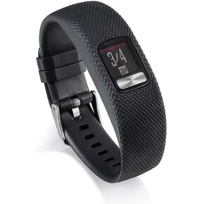 Replacement Wristband Compatible with Garmin Vivofit 4, Interchangeable Wristband, Accessory Wristband, Sports Watch Band, TPU/TPE, Black, Large