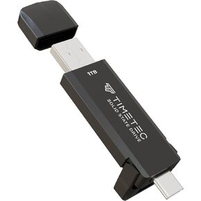 Timetec 1TB Pro Portable USB 3.2 Gen 2 Type-C/Type-A SSD Read Speed 1000MB/s Solid State Drive Stick Compatible with PS4, PS5, Xbox, Window PC & Mac