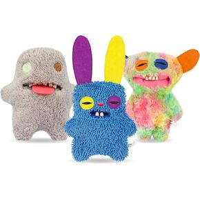 Sinco Pets: Fuggler Funny Ugly Monster Assortment 1-3 عبوات - لعبة للكلاب قطيفة ناعمة، خياطة صديقة للحيوانات الأليفة، مصدر صرير، آذان مجعدة، زميل أسنان مطاطي in Kuwait