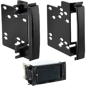 Feekoon CR1291B Double DIN Dash Kit متوافق مع Chrysler/Dodge/Jeep (2007-2019) طقم أجهزة قياس الراديو، مجموعات تركيب أجهزة قياس السيارة، طقم تثبيت الراديو، طقم DIN مزدوج، بلاستيك أسود in Kuwait