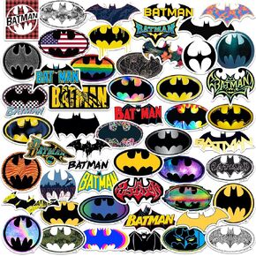 Batman - Logo 50CT Sticker Pack Large Deluxe Stickers Variety Pack - Laptop, Water Bottle, Scrapbooking, Tablet, Skateboard, Indoor/Outdoor - Set of 50