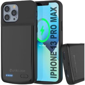 PunkJuice for iPhone 13 Pro Max Battery Case, 4800mAh Fast Charging Power Bank W/Screen Protector | IntelSwitch | Slim, Secure and Reliable for iPhone 13 Pro Max (6.7") [Black]