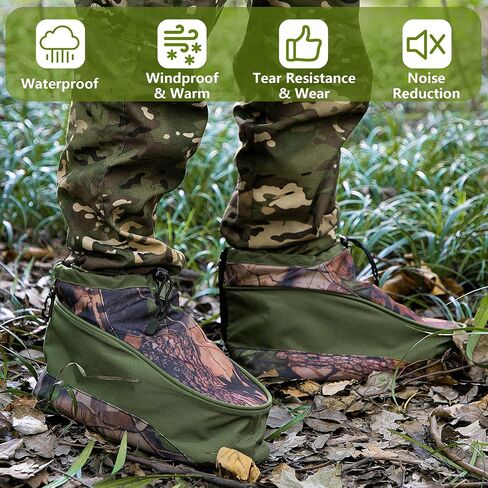 RunNico Waterproof Camo Boot Insulated Covers, 600D Hunting Non-Slip Boot Cover with Adjustable Drawstring, Cold Weather Boot Insulators for Men Women Hunting Camping Fishing Wildlife Photography(M,L) in Saudi Arabia