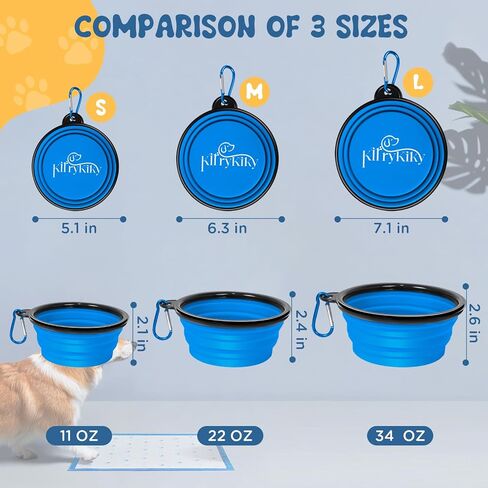 Collapsible Dog Bowls, 2 Pack Portable Travel Dog Bowls, Foldable Dog Water Bowl for Dogs Cats, Pet Feeding Watering Dish with Carabiner, Food Grade Silicone BPA Free(Pink+Orange, Small) in Saudi Arabia