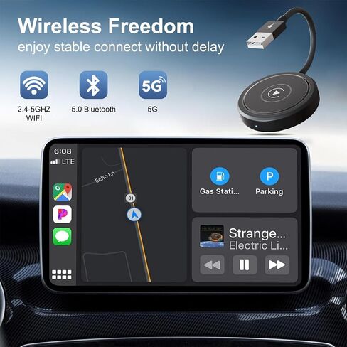 محول Carplay اللاسلكي، 2024 يحول محول CarPlay السلكي إلى لاسلكي لأجهزة iPhone، Mini CarPlay Wireless Plug & Play Dongle للسيارات من 2016 ولأجهزة Apple iPhone iOS 10+ in Saudi Arabia