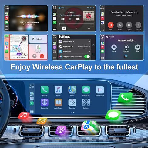 محول Carplay اللاسلكي، 2024 يحول محول CarPlay السلكي إلى لاسلكي لأجهزة iPhone، Mini CarPlay Wireless Plug & Play Dongle للسيارات من 2016 ولأجهزة Apple iPhone iOS 10+ in Saudi Arabia