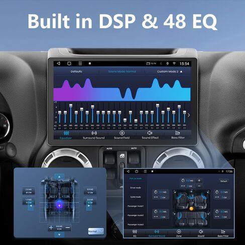 Car Radio Stereo for Jeep Wrangler JK Compass Dodge Ram Built-in Carplay Android Anto,Android 12 Head Unit 2G RAM 32GROM with DSP WiFi GPS Navigation Bluetooth SWC in Saudi Arabia