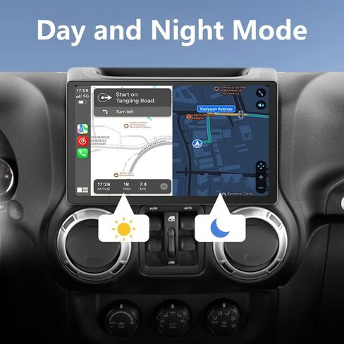 Car Radio Stereo for Jeep Wrangler JK Compass Dodge Ram Built-in Carplay Android Anto,Android 12 Head Unit 2G RAM 32GROM with DSP WiFi GPS Navigation Bluetooth SWC in Saudi Arabia