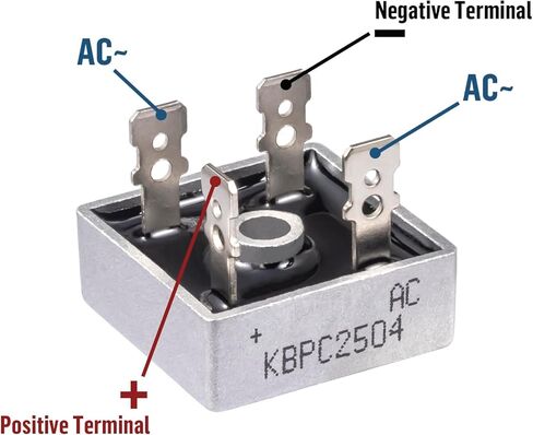 KBPC5010 صمام ثنائي لمقوم الجسر 50 أمبير 1000 فولت KBPC 5010 صمامات ثنائية مصححة صغيرة من السيليكون الإلكتروني تيار متردد إلى تيار مستمر 50 أمبير 1000 فولت (عبوة من 5 قطع) in Kuwait