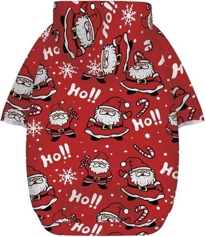 Howilath Cute Santa Claus Dog Hoodie Sweater for Small Medium Dogs Christmas Zipper Sweatshirt with Hat Tracksuits Pet Clothing - M in Saudi Arabia