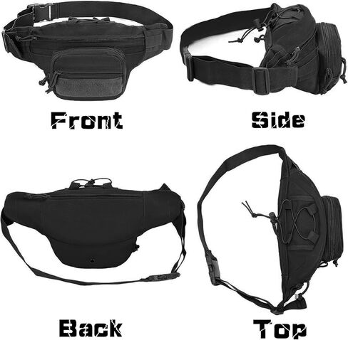 حقيبة فاني تكتيكية للرجال، حقيبة حمل مخفية، حقيبة خصر متعددة الجيوب للتنزه في الهواء الطلق وتسلق الصيد in Kuwait