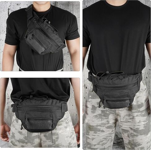 حقيبة فاني تكتيكية للرجال، حقيبة حمل مخفية، حقيبة خصر متعددة الجيوب للتنزه في الهواء الطلق وتسلق الصيد in Kuwait
