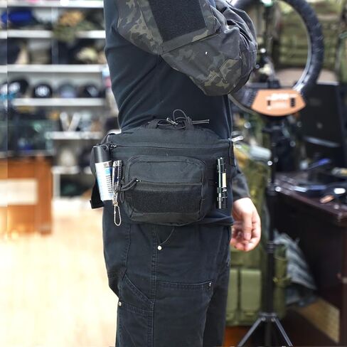 حقيبة فاني تكتيكية للرجال، حقيبة حمل مخفية، حقيبة خصر متعددة الجيوب للتنزه في الهواء الطلق وتسلق الصيد in Kuwait
