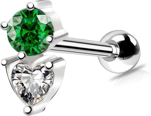 Heart Helix Earring Stud 18G Conch Piercing Jewelry Cartilage Earrings Upper Lobe Piercings Tragus Earrings Stainless Steel Helix Piercings for Women in Saudi Arabia