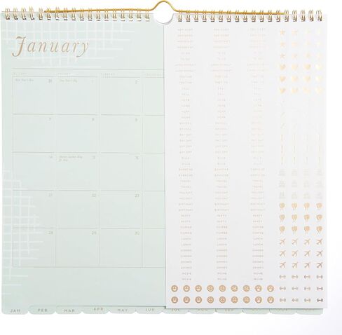 russell+hazel 2024-2025 (June 2024-July 2025) Family Wall Calendar, Dew Burst, 13.25" x 12.25" in Saudi Arabia