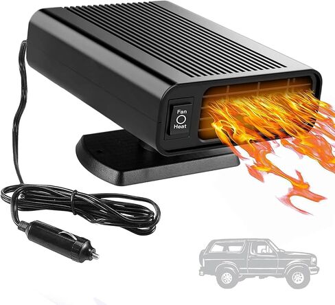 Portable Car Heater, 12V 150W Car Defroster Windshield Defogger Dryer 360-degree Rotation Heater Fan,2 in 1 Car Heater Fast Heating & Cooling & Air Purify Plug in Cigarette Lighter for All Car in Saudi Arabia