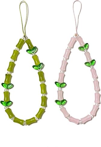 Phone Charm Strap Cute Cell Phone Lanyard Wrist Strap Beaded Phone Chain String Kawaii Phone Case Accessories for Women in Saudi Arabia