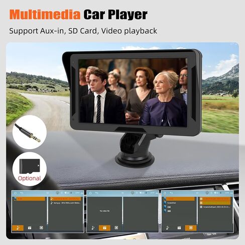 شاشة Carplay لاسلكية للسيارة، شاشة لمس عالية الدقة مقاس 7 بوصات، أجهزة استقبال صوت راديو السيارة المحمولة، شاشة تلقائية Android لاسلكية مع Apple Airplay/وصلة مرآة/بلوتوث/FM/AUX/GPS/كاميرا احتياطية لجميع المركبات in Saudi Arabia
