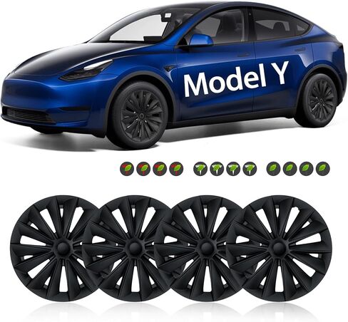 4 Pcs Full Coverage Wheel Center Caps for Tesla Cybertruck 8 PCS Lug Nut Covers 2024 Abs Center Hub Cover - Wheel Decoration Hubcaps Cybertruck Exterior Accessories Easy Installation Black in Saudi Arabia