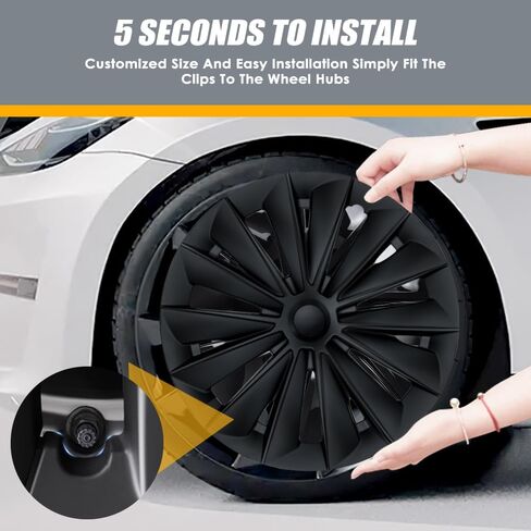 4 Pcs Full Coverage Wheel Center Caps for Tesla Cybertruck 8 PCS Lug Nut Covers 2024 Abs Center Hub Cover - Wheel Decoration Hubcaps Cybertruck Exterior Accessories Easy Installation Black in Saudi Arabia
