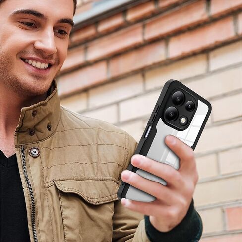 360°All-Inclusive Case for Xiaomi Redmi Note 13 4G (Not 5G), [Built in Screen Protector] Dual Layer Full Body Shockproof Dustproof Clear Phone Case for Xiaomi Redmi Note 13 4G QB-Black in Saudi Arabia