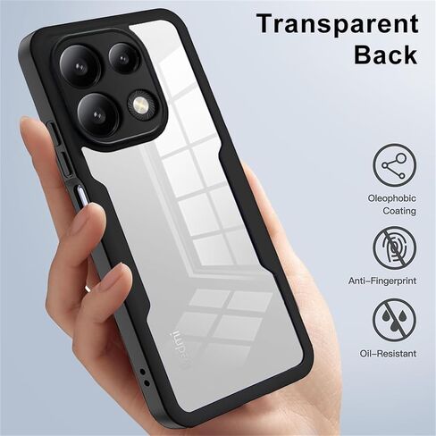 360°All-Inclusive Case for Xiaomi Redmi Note 13 4G (Not 5G), [Built in Screen Protector] Dual Layer Full Body Shockproof Dustproof Clear Phone Case for Xiaomi Redmi Note 13 4G QB-Black in Saudi Arabia