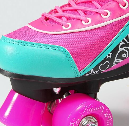 Kandy-Luscious Kid's Roller Skates - Comfortable Outdoor Children's Skates with Fun Colors & Designs | Disco Diva Black | Size 4 in Saudi Arabia