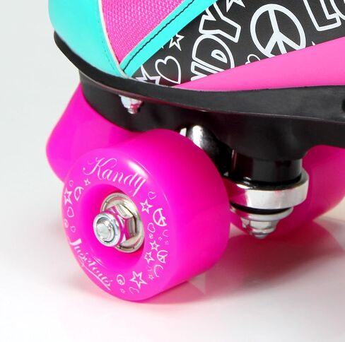 Kandy-Luscious Kid's Roller Skates - Comfortable Outdoor Children's Skates with Fun Colors & Designs | Disco Diva Black | Size 4 in Saudi Arabia