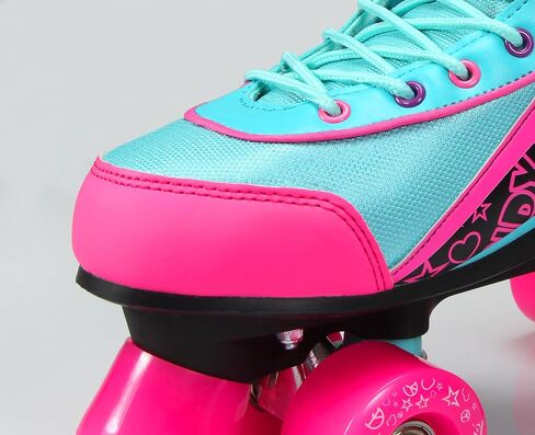 Kandy-Luscious Kid's Roller Skates - Comfortable Outdoor Children's Skates with Fun Colors & Designs | Disco Diva Black | Size 4 in Saudi Arabia