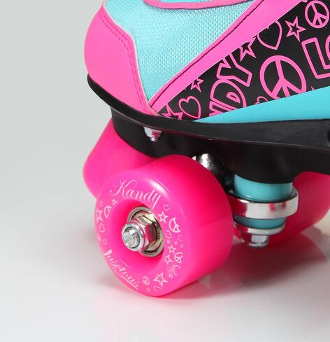 Kandy-Luscious Kid's Roller Skates - Comfortable Outdoor Children's Skates with Fun Colors & Designs | Disco Diva Black | Size 4 in Saudi Arabia