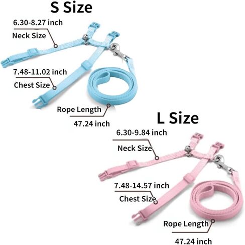 Rabbit Bunny Harness with Leash Adjustable Soft Nylon Harness Rabbit Vest Harness Lead Leash Pink Blue Lead Leash All Season for Small Animals (Pink,S) in Saudi Arabia
