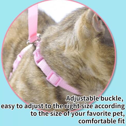 Rabbit Bunny Harness with Leash Adjustable Soft Nylon Harness Rabbit Vest Harness Lead Leash Pink Blue Lead Leash All Season for Small Animals (Pink,S) in Saudi Arabia