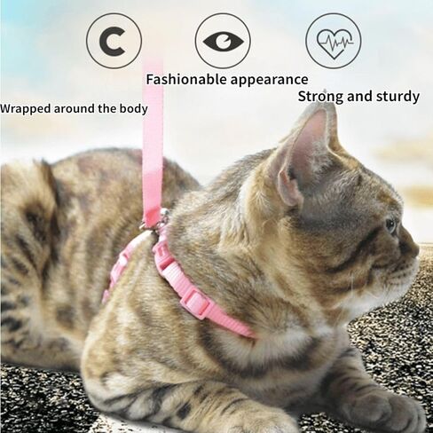 Rabbit Bunny Harness with Leash Adjustable Soft Nylon Harness Rabbit Vest Harness Lead Leash Pink Blue Lead Leash All Season for Small Animals (Pink,S) in Saudi Arabia