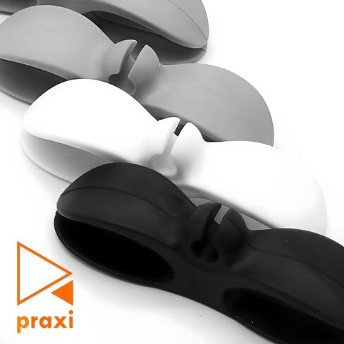 PRAXI White Grey Black Cord Organizers for Appliances - Upgraded Cord Holder Stick On - 6 Cord Kepper with 12 3M Adhesives - Rubber Cord Wrapper for Appliances Mixers, Coffee Maker, Chargers, and more in Saudi Arabia