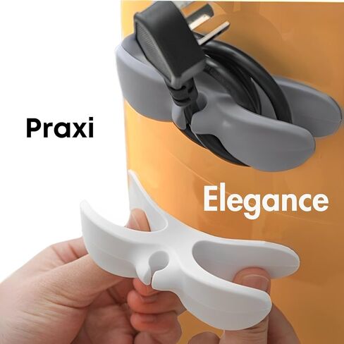 PRAXI White Grey Black Cord Organizers for Appliances - Upgraded Cord Holder Stick On - 6 Cord Kepper with 12 3M Adhesives - Rubber Cord Wrapper for Appliances Mixers, Coffee Maker, Chargers, and more in Saudi Arabia
